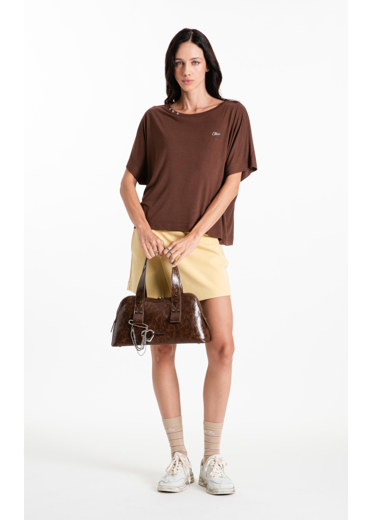 Blusa Cotton Ellus Trip Dark Brown