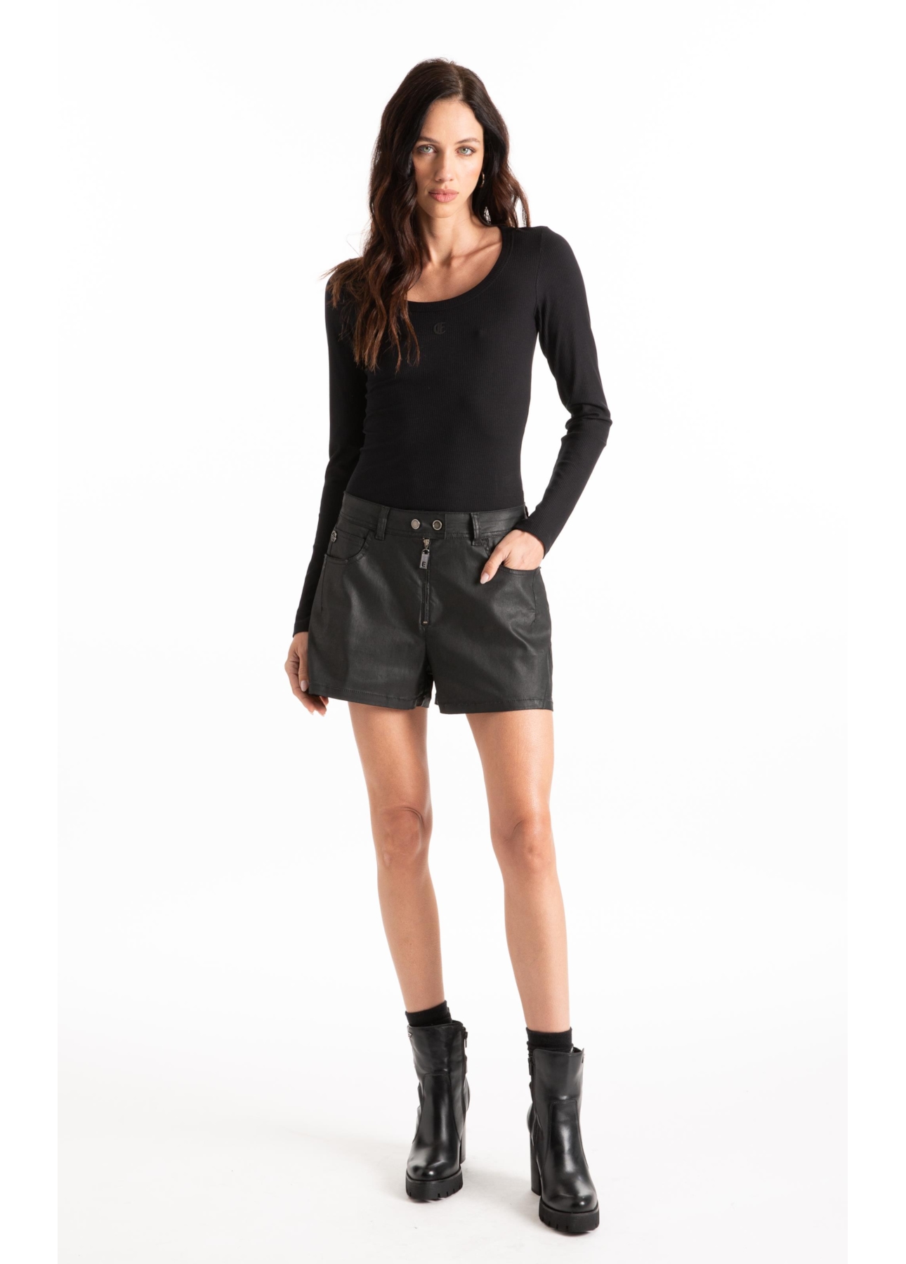 Blusa Cotton Fine Ellus Classic Slim Preto