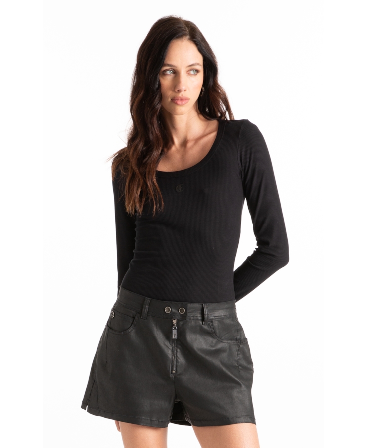 Blusa Cotton Fine Ellus Classic Slim Preto