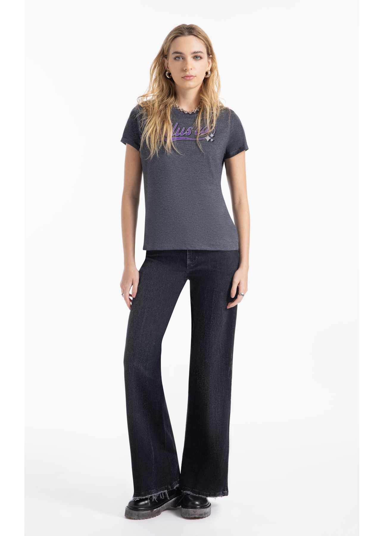 Blusa Cotton Fine New Slim  Co Chumbo Mescla