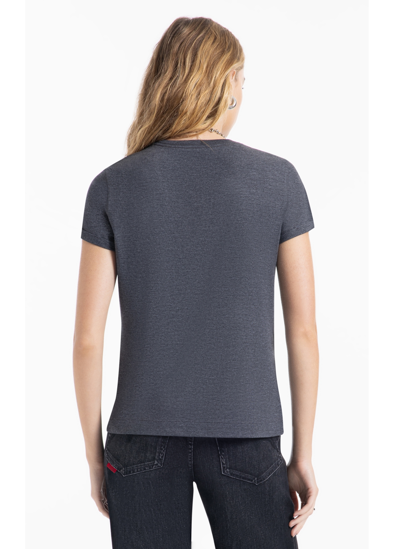 Blusa Cotton Fine New Slim  Co Chumbo Mescla