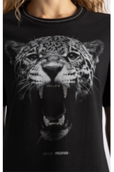 Blusa Cotton Fine Onçafari Grills Boxy Preto