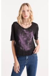 Blusa Cotton Flame Nebula Preto
