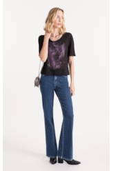 Blusa Cotton Flame Nebula Preto