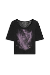 Blusa Cotton Flame Nebula Preto