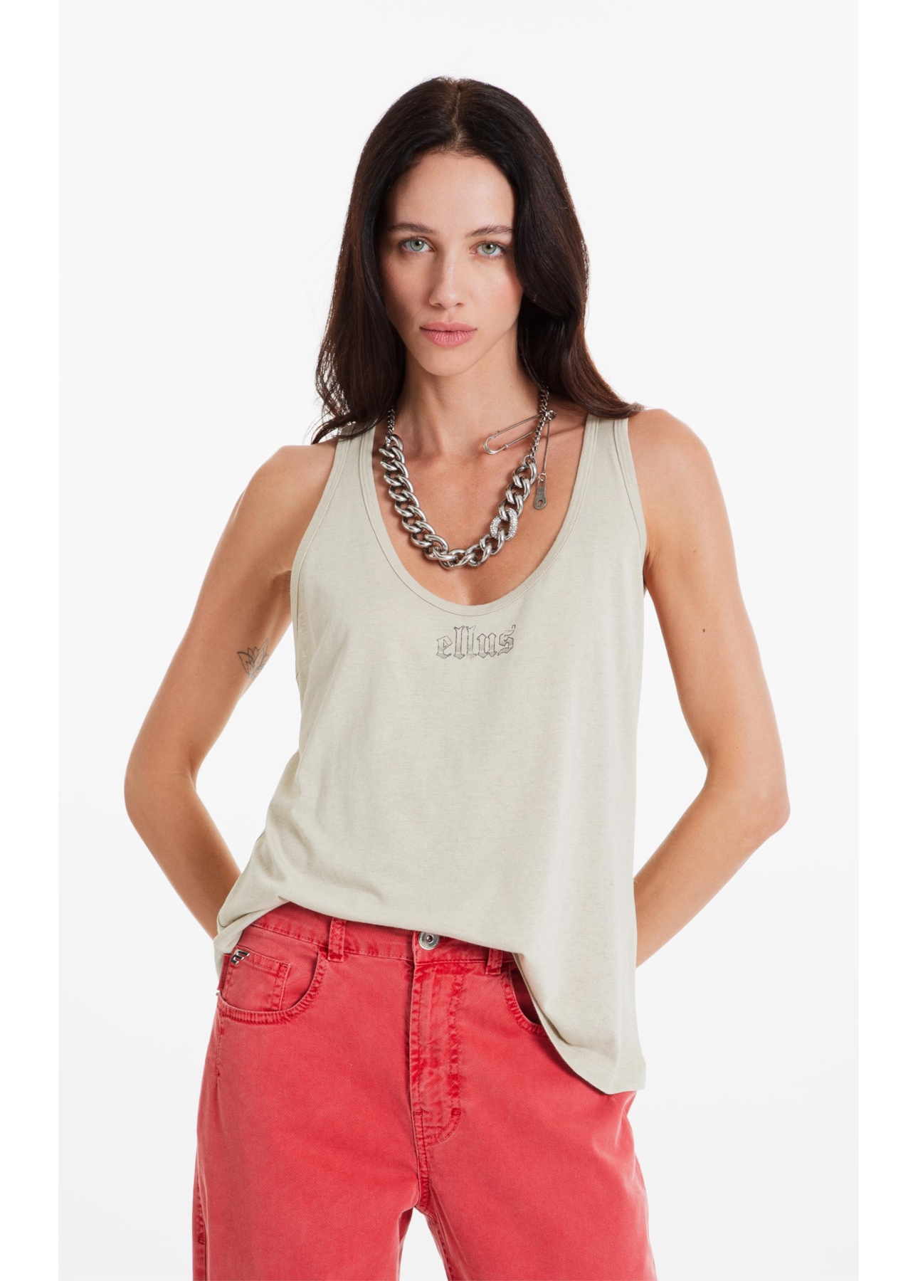Blusa Cotton Linen Assinatura Verde Oliva
