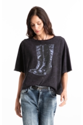 Blusa Cotton Marble Boots Purple Blue