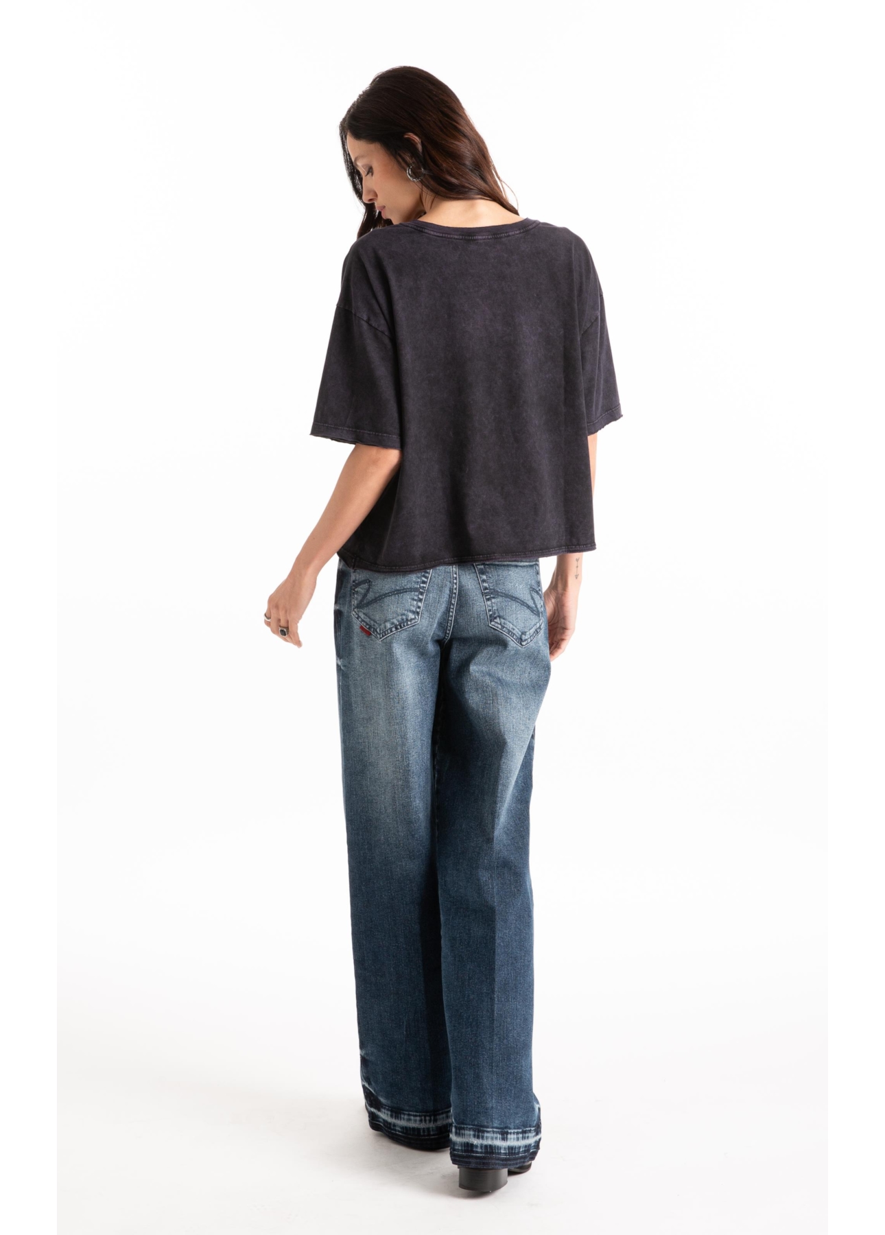 Blusa Cotton Marble Boots Purple Blue