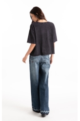 Blusa Cotton Marble Boots Purple Blue