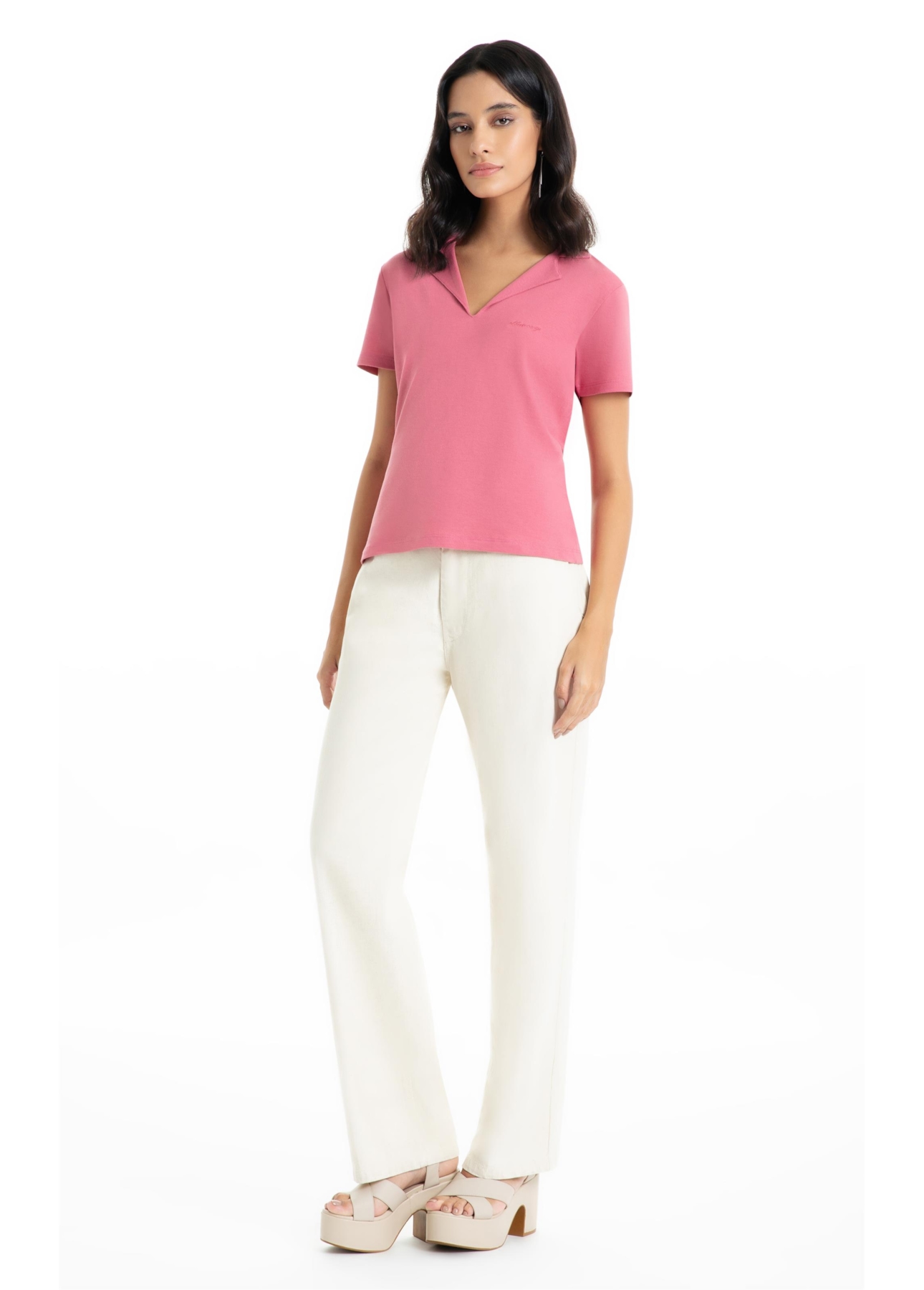 Blusa Cotton Piquet Polo Classic Mauve