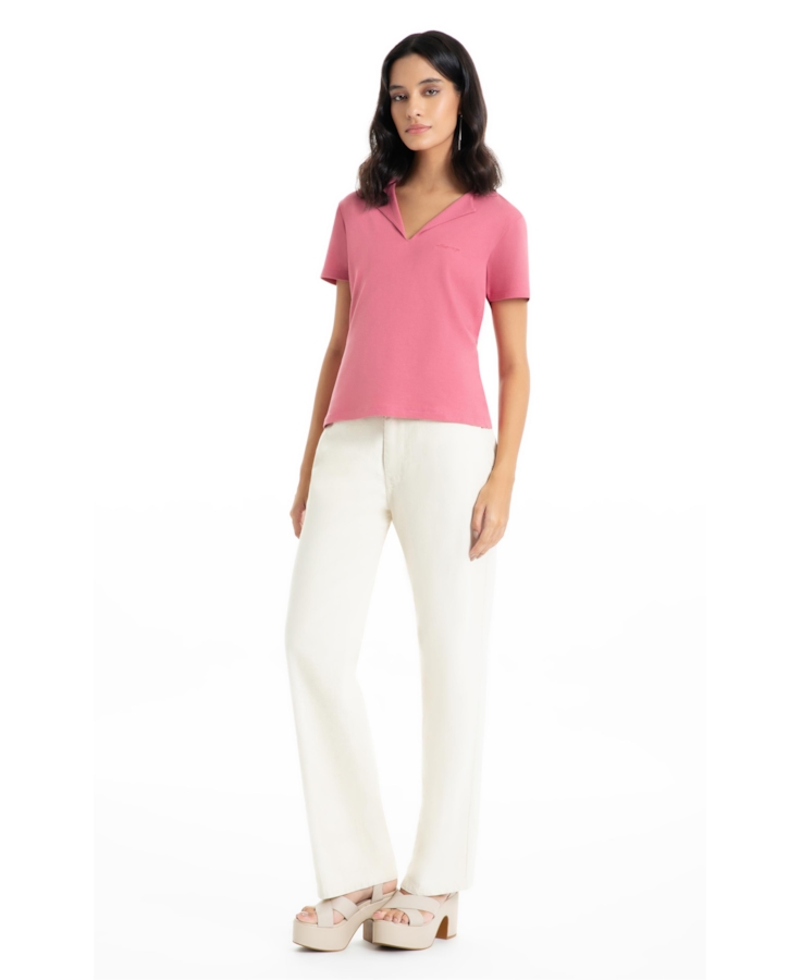 Blusa Cotton Piquet Polo Classic Mauve