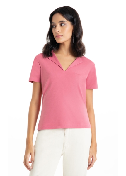 Blusa Cotton Piquet Polo Classic Mauve