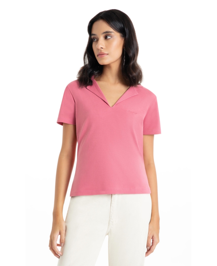 Blusa Cotton Piquet Polo Classic Mauve