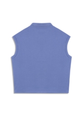 Blusa Cotton Piquet Polo Cropped Sleeveless Azul Jeans