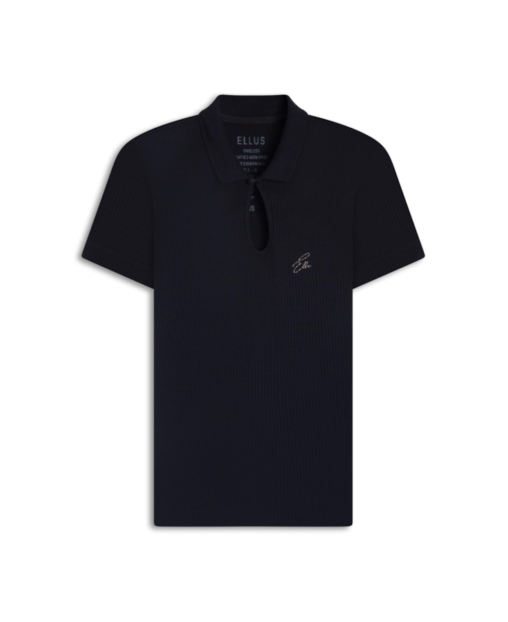 Blusa Cotton Rib Polo Ellus Dice Mc Preto
