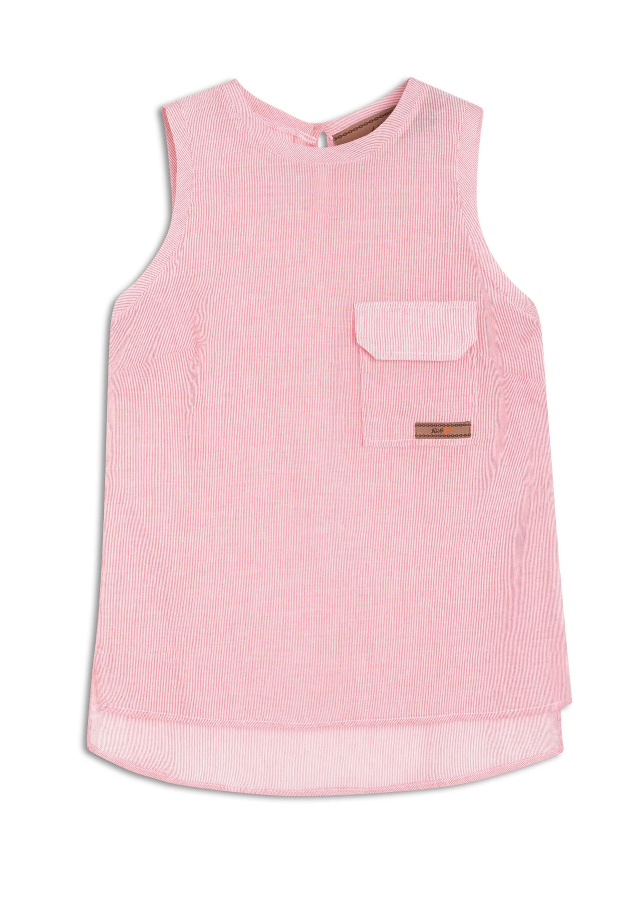 Blusa Cotton Stripes Sleeveless  Vermelho