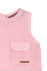 Blusa Cotton Stripes Sleeveless  Vermelho