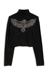 Blusa Cotton Triple Dyed Eagle Turtleneck Dark Brown