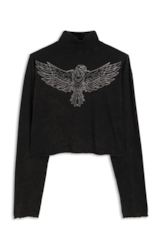 Blusa Cotton Triple Dyed Eagle Turtleneck Dark Brown