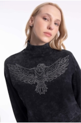 Blusa Cotton Triple Dyed Eagle Turtleneck Hortencia