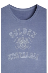 Blusa Cotton Washed Golden Nolstagia Blue Vintage