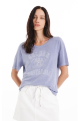 Blusa Cotton Washed Golden Nolstagia Blue Vintage