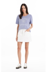 Blusa Cotton Washed Golden Nolstagia Blue Vintage