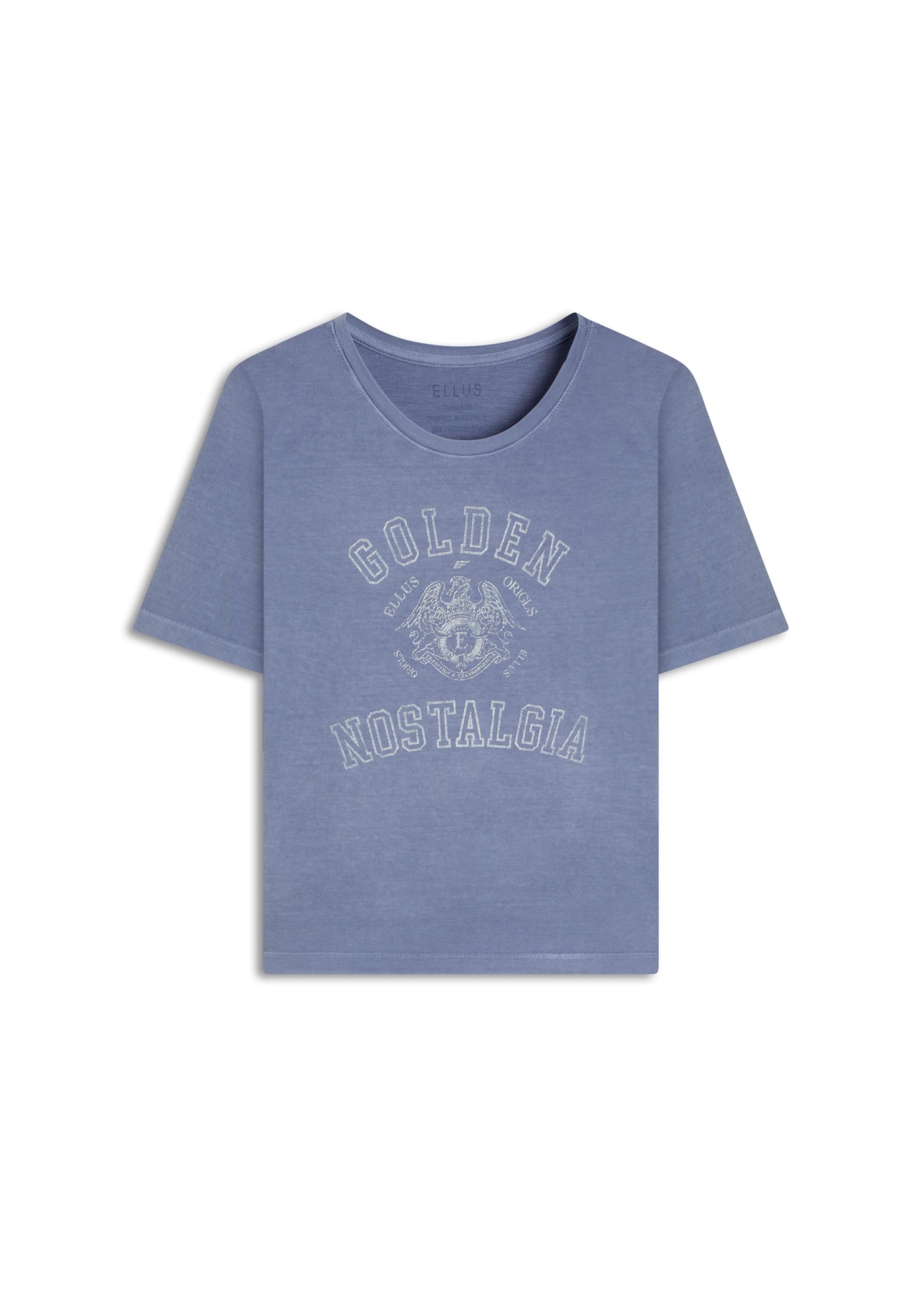 Blusa Cotton Washed Golden Nolstagia Blue Vintage