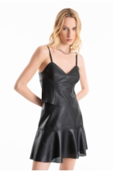 Blusa Couro Mestico Strappy Top Preto