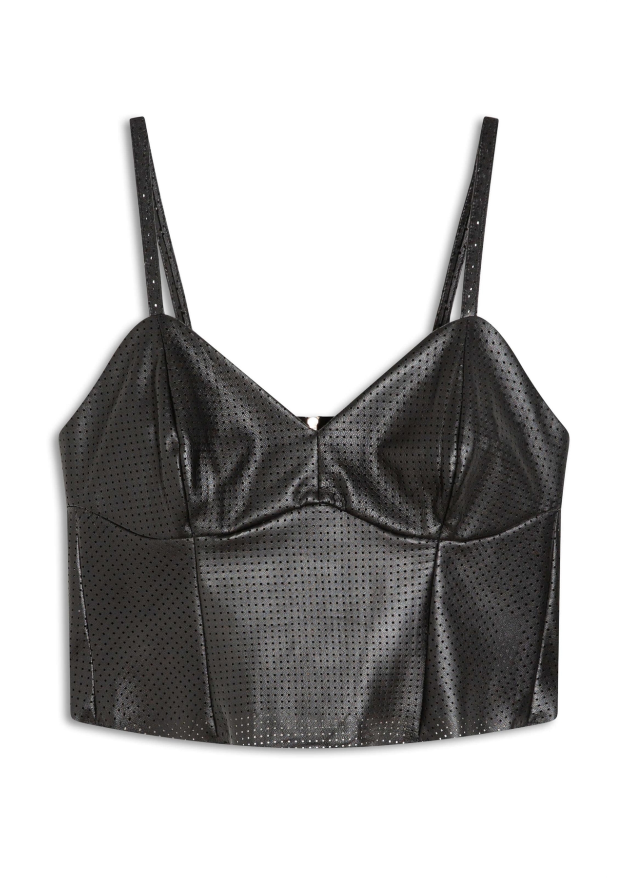 Blusa Couro Mestico Strappy Top Preto