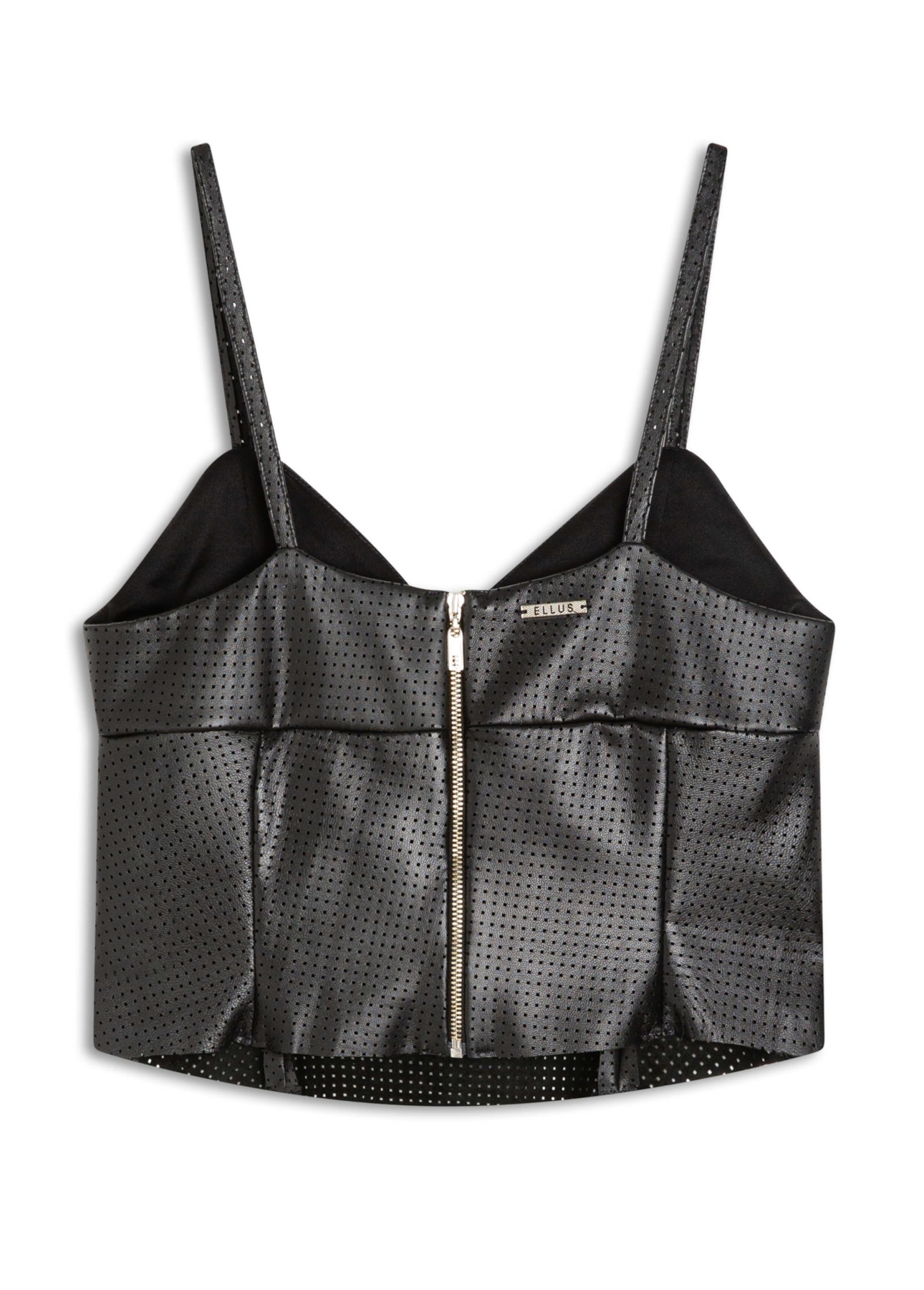 Blusa Couro Mestico Strappy Top Preto