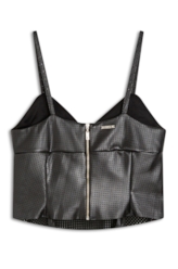 Blusa Couro Mestico Strappy Top Preto