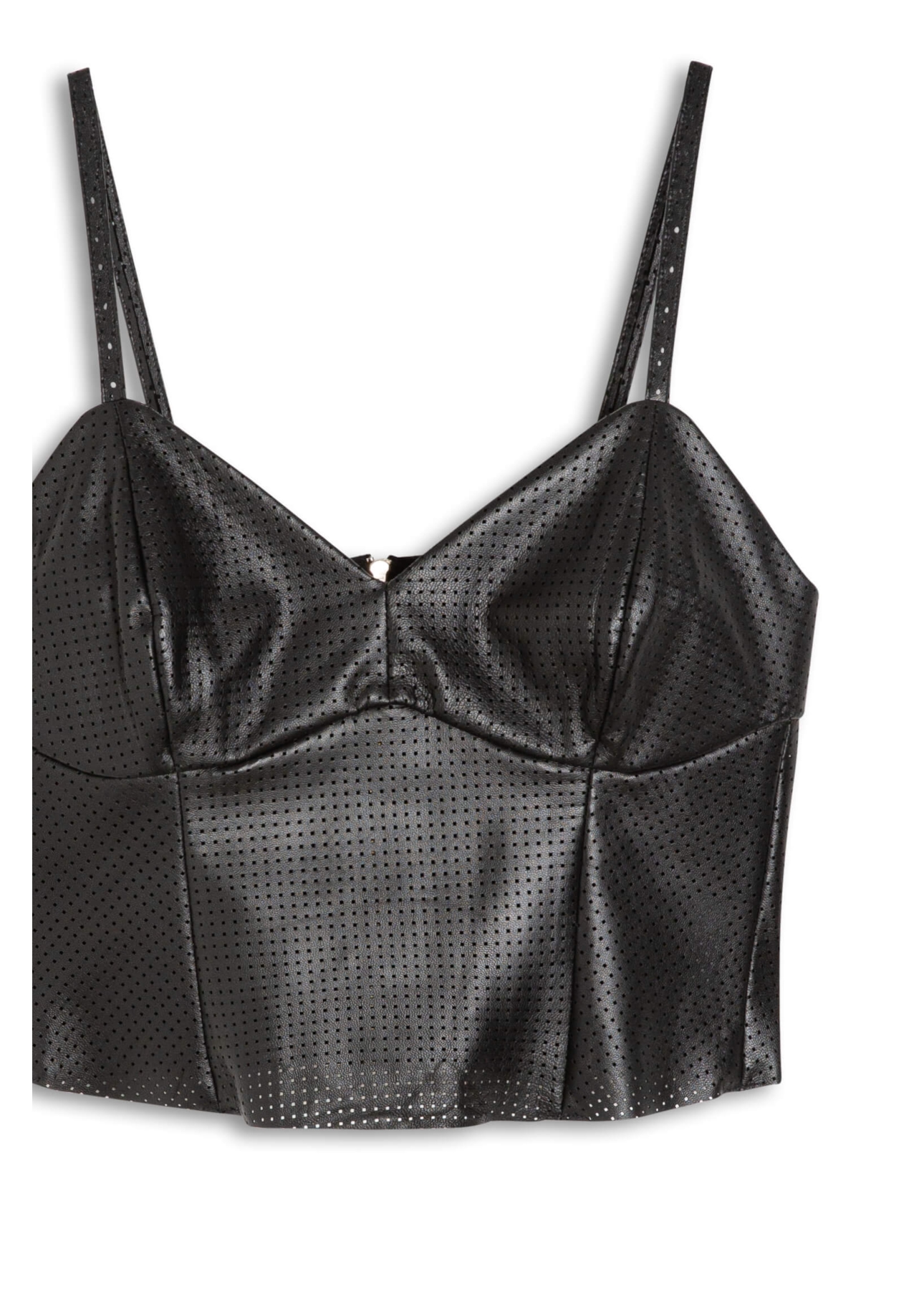Blusa Couro Mestico Strappy Top Preto