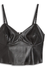 Blusa Couro Mestico Strappy Top Preto