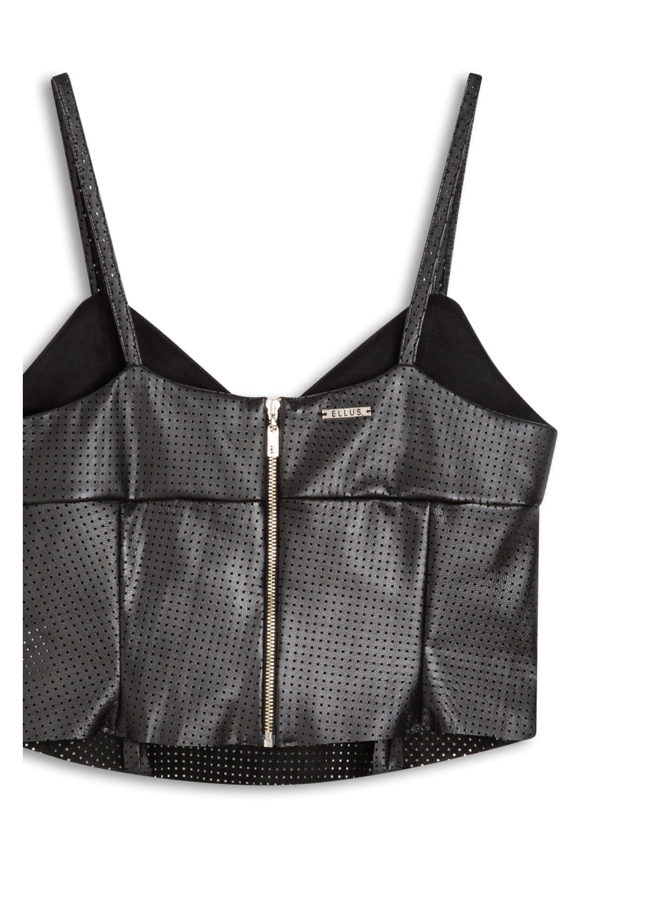 Blusa Couro Mestico Strappy Top Preto