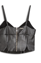 Blusa Couro Mestico Strappy Top Preto