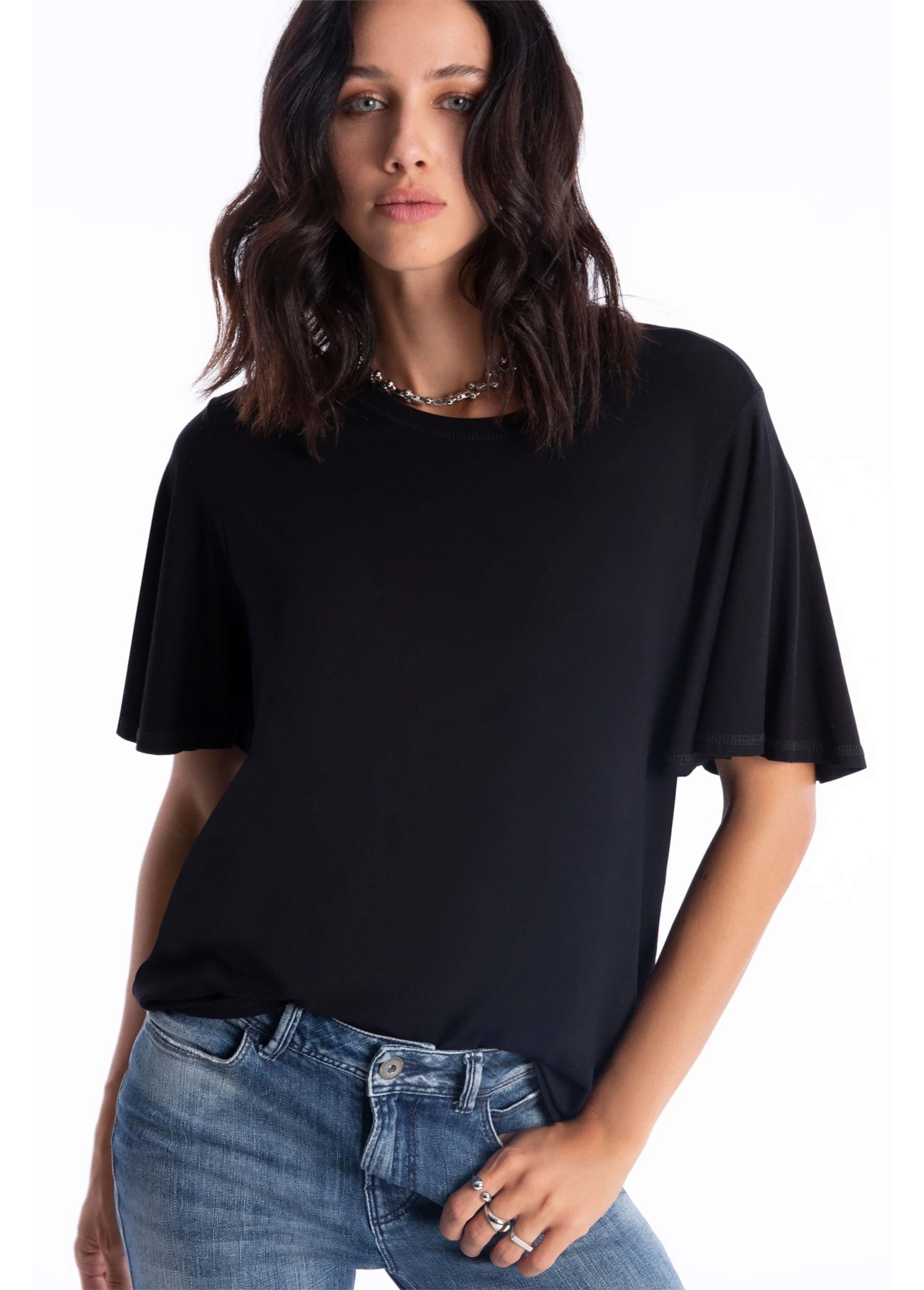 Blusa Crafted Ruffle Preto