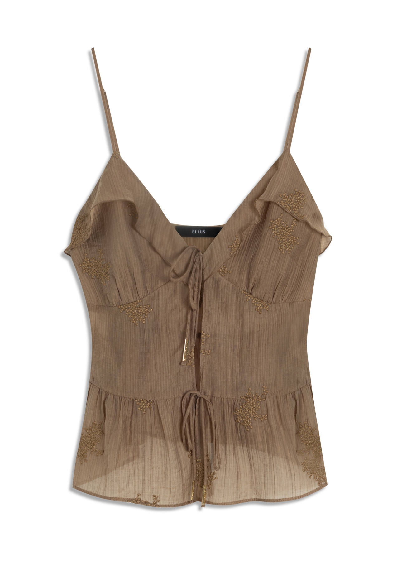 Blusa Crinkle Aira Bow Strappy Marrom