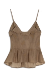 Blusa Crinkle Aira Bow Strappy Marrom