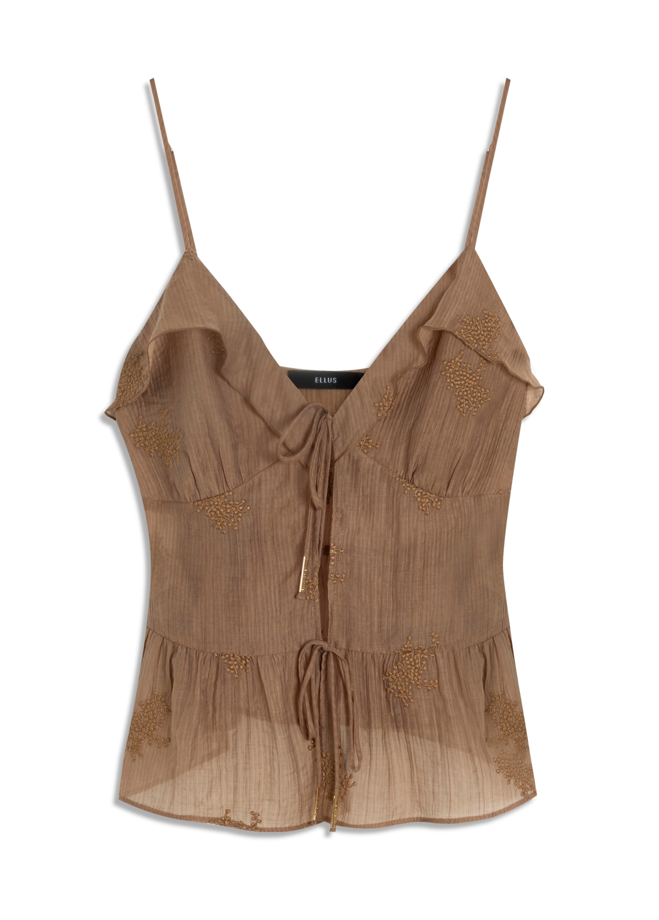 Blusa Crinkle Aira Bow Strappy Marrom