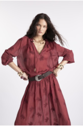 Blusa Crinkle Aira Ruffle Vinho