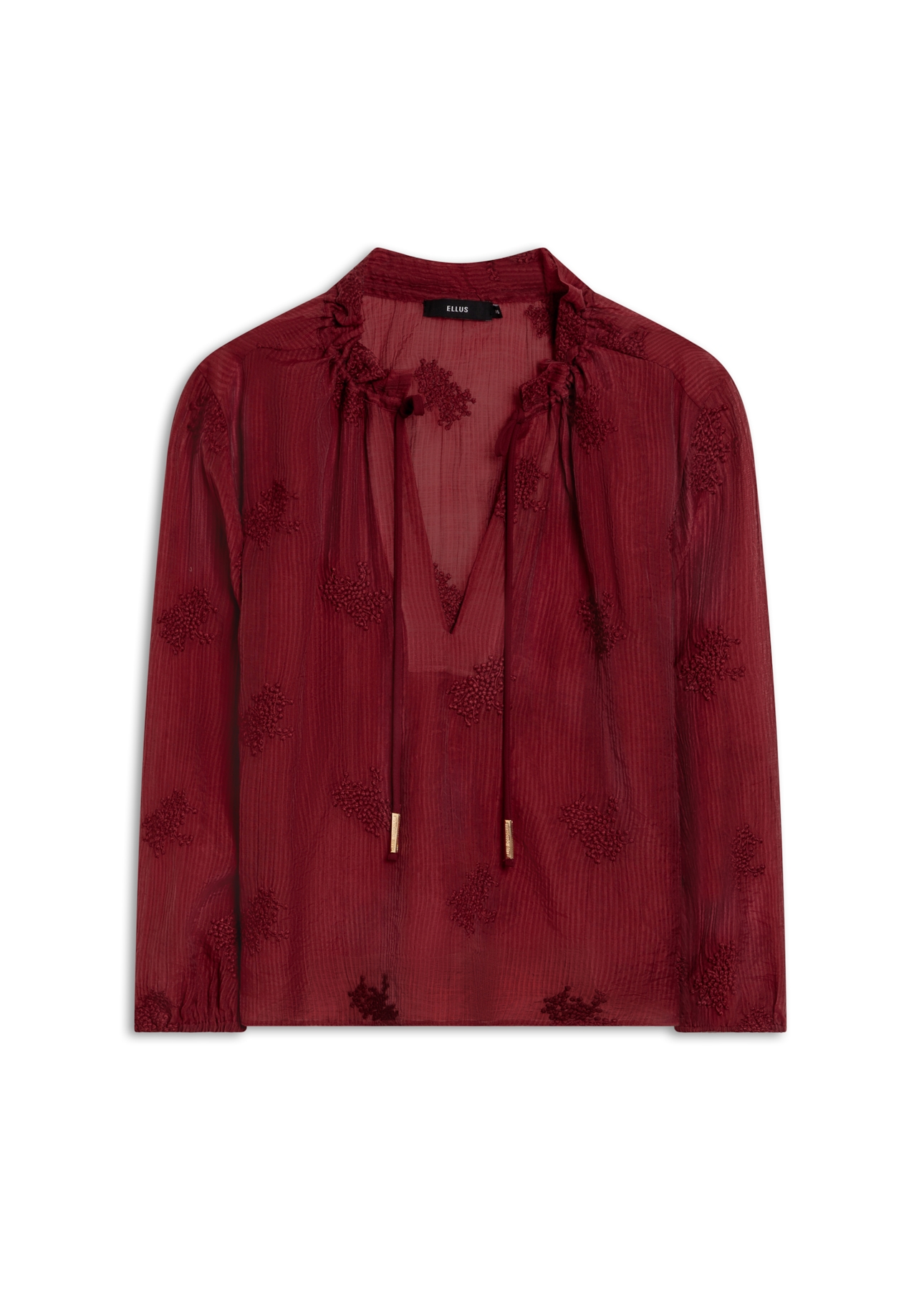 Blusa Crinkle Aira Ruffle Vinho