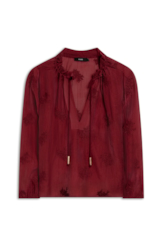 Blusa Crinkle Aira Ruffle Vinho