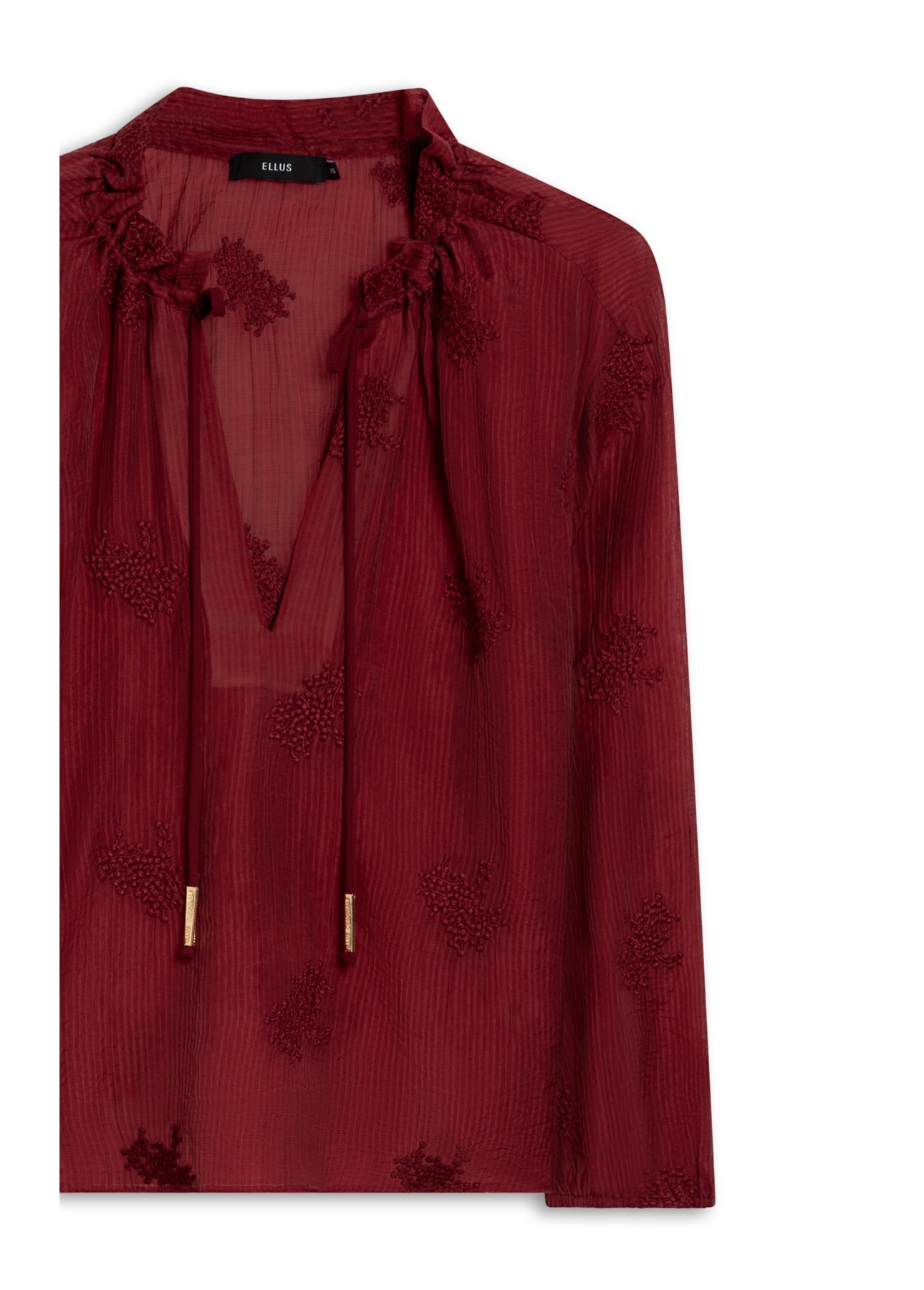 Blusa Crinkle Aira Ruffle Vinho