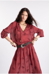 Blusa Crinkle Aira Ruffle Vinho