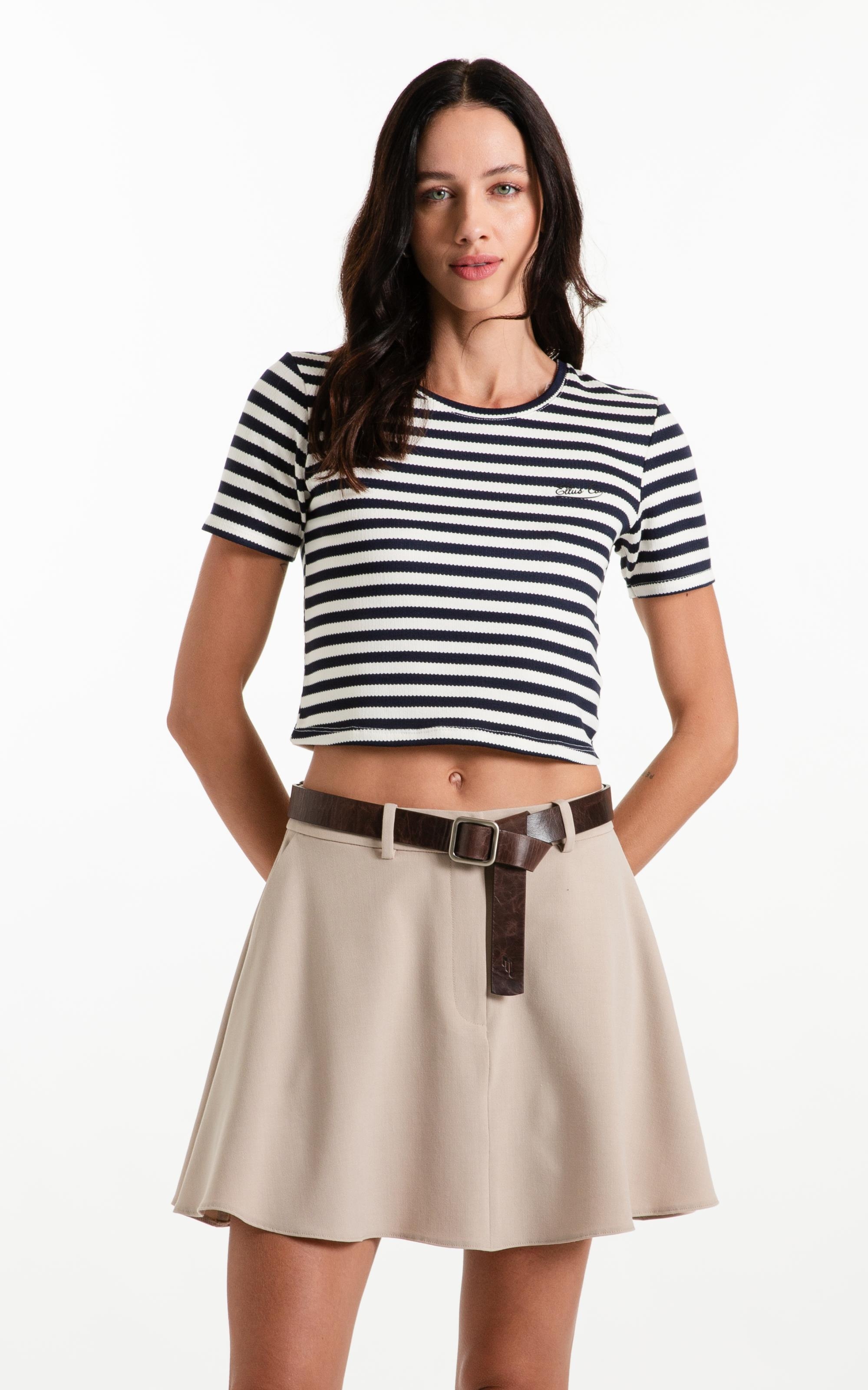 トップス 335 Blusa Ellus Hot Stuff Cropped Coral