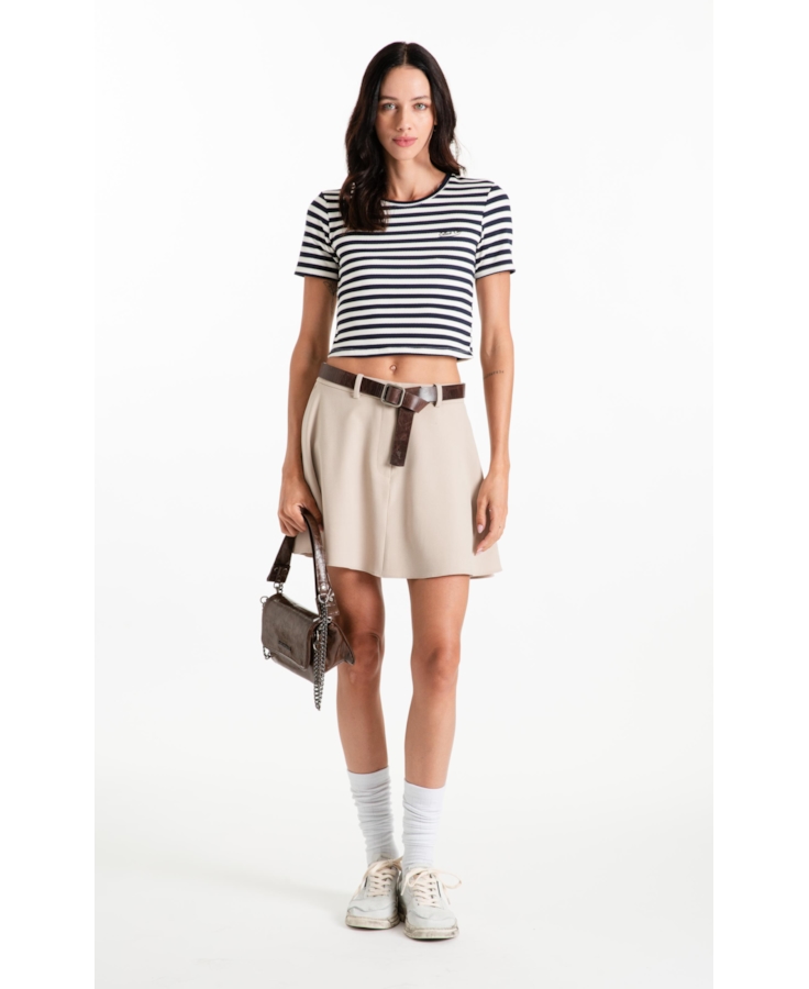 Blusa Cropped Ellus Co Striped Dark Navy