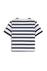 Blusa Cropped Ellus Co Striped Dark Navy