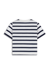 Blusa Cropped Ellus Co Striped Dark Navy