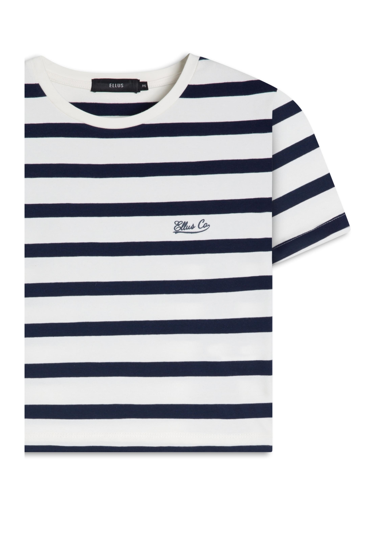 Blusa Cropped Ellus Co Striped Dark Navy